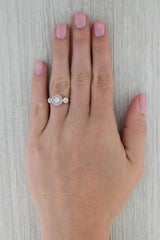 Rosy Brown 0.12ctw Round Diamond Halo Ring 10k White Gold Size 6.75 Engagement