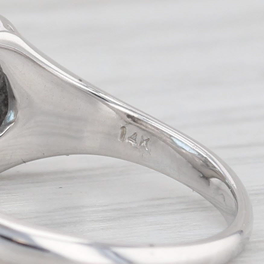 Light Gray 1.90 ctw Blue Topaz Diamond Ring 14K White Gold Size 6