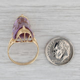 Amethyst Solitaire Ring 18k Yellow Gold Size 7.25 Cocktail