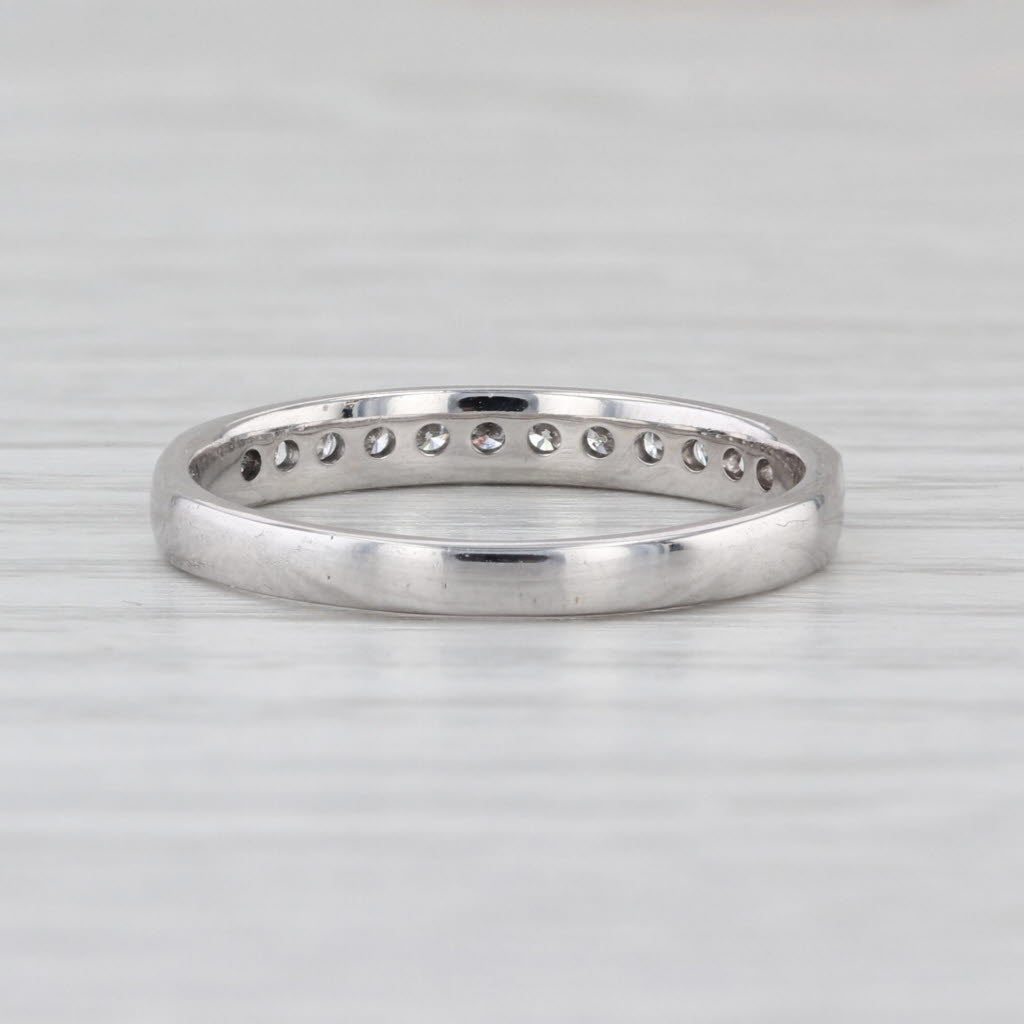 0.24ctw Channel Set Diamond Wedding Band 14k White Gold Size 7.5 Stackable Ring