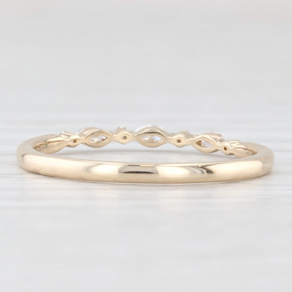 Light Gray New 0.13ctw Diamond Wedding Band 14k Yellow Gold Stackable Ring Size 6.5