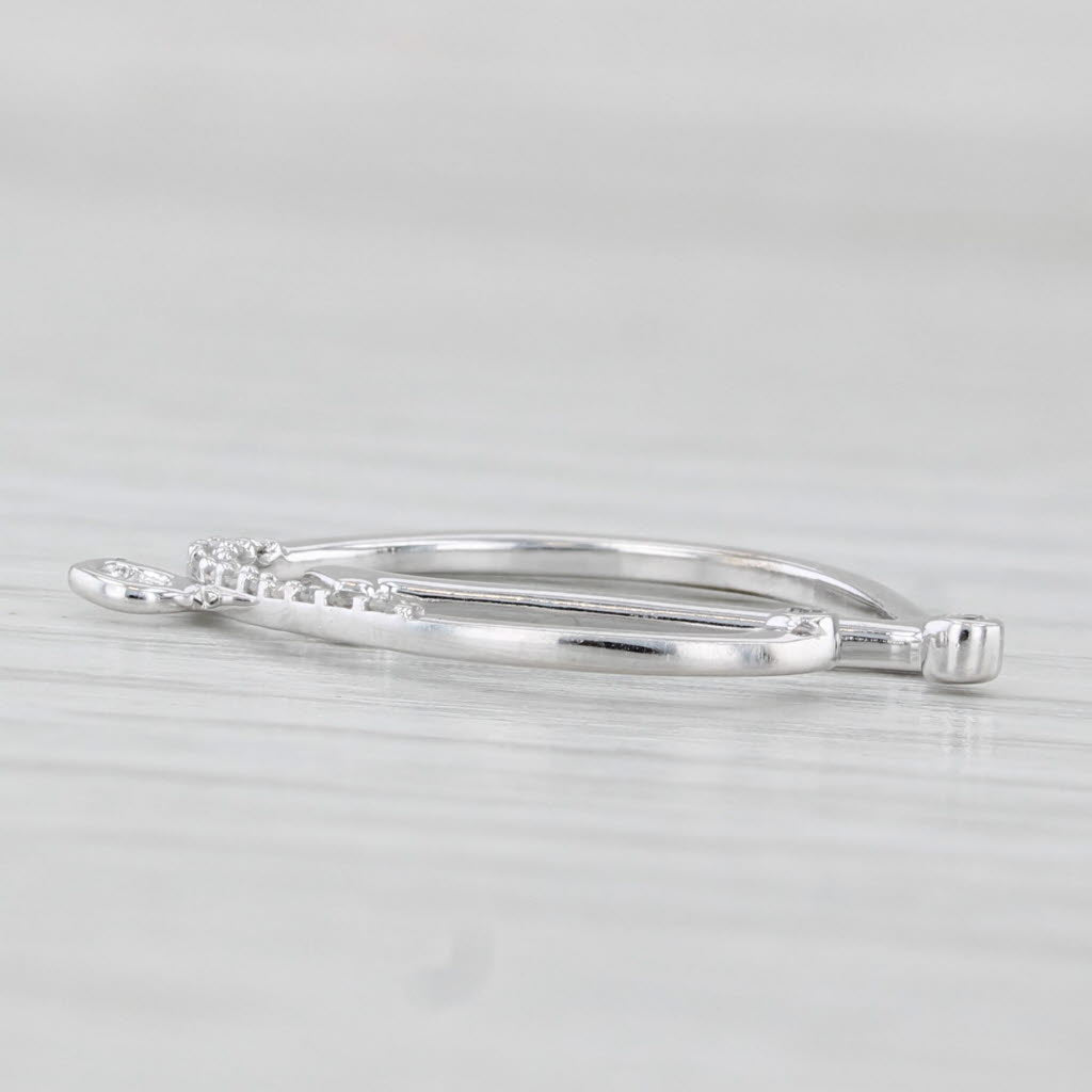 Light Gray Diamond Accented Letter Initial "D" Pendant 10k White Gold Charm