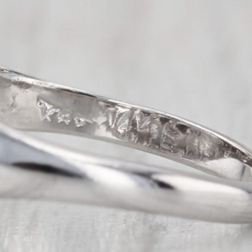Vintage 0.43ctw Diamond Ring 14k White Gold Size 8.5 Bridal