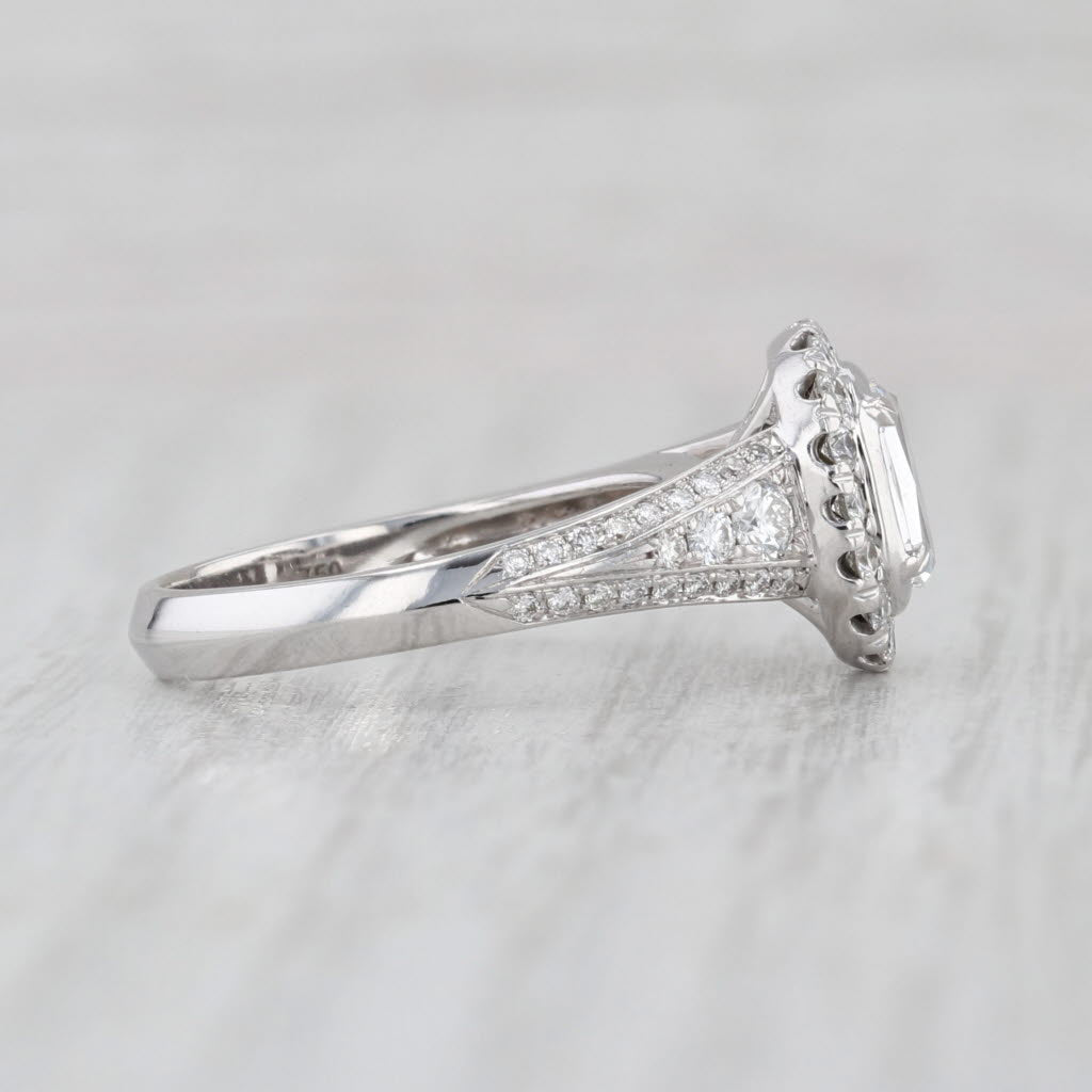 1.03ctw Crisscut Oval Diamond Halo Engagement Ring 18k Gold Christopher Designs