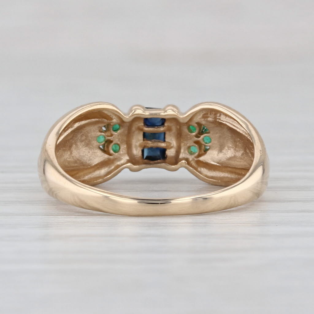 0.40ctw Sapphire Emerald Ring 14k Yellow Gold Size 7.75