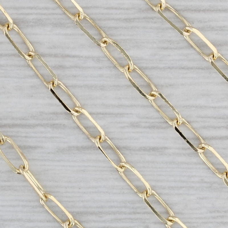 Elongated Cable Chain Necklace 14k Yellow Gold Italy 16" 2.2mm
