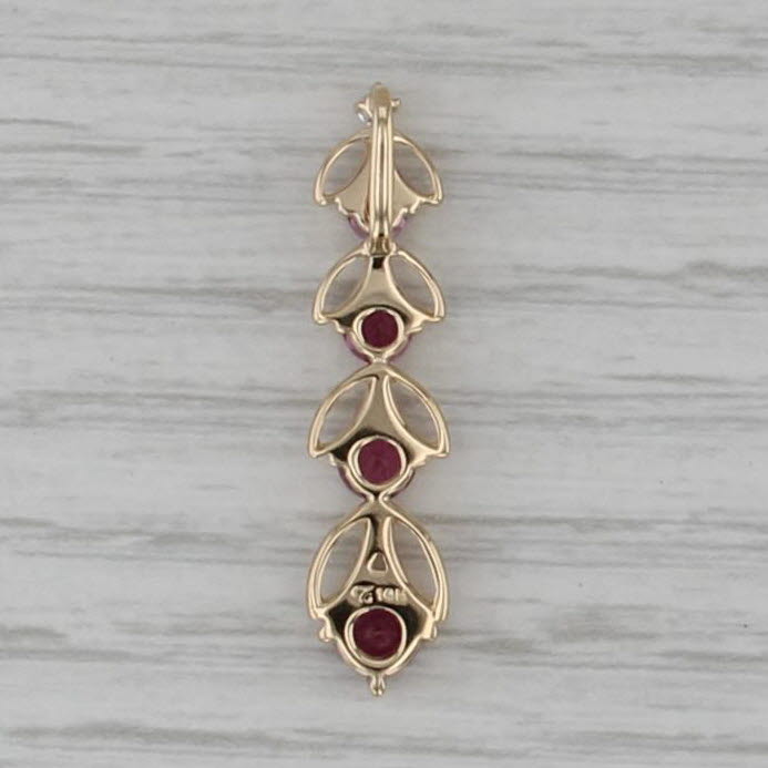 1.24ctw Garnet Diamond Flower Journey Pendant 14k Yellow Gold