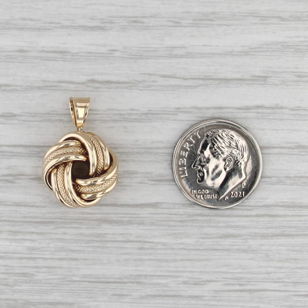 Vintage Love Knot Pendant 14k Yellow Gold Italian