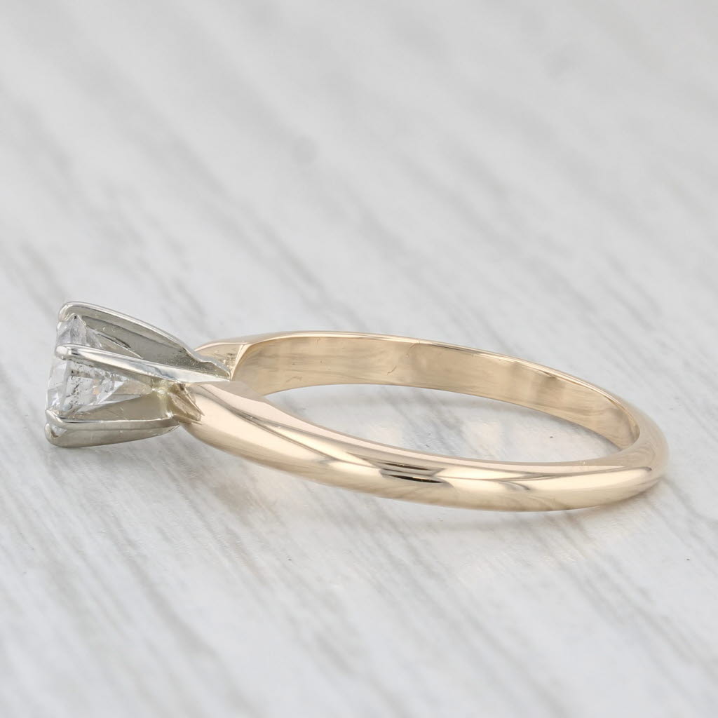 Light Gray 0.46ct Round Diamond Solitaire Engagement Ring 14k Gold Size 6.25
