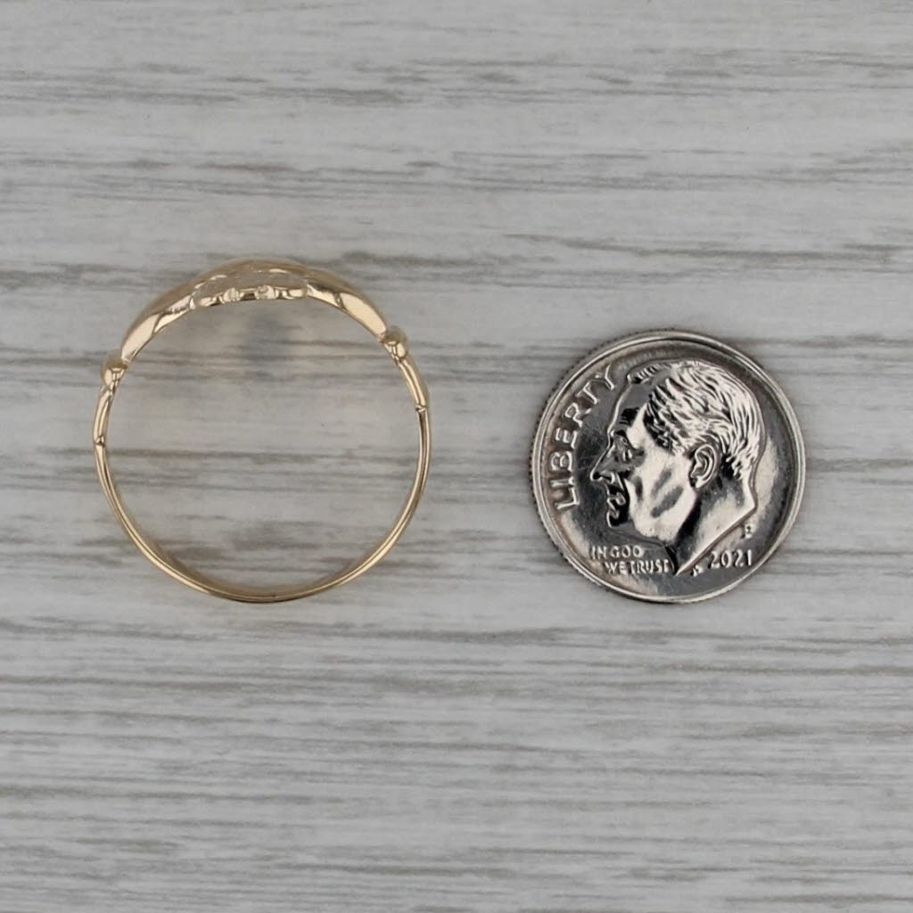 Irish Claddagh Ring 14k Yellow Gold Size 10 Crowned Heart in Hands