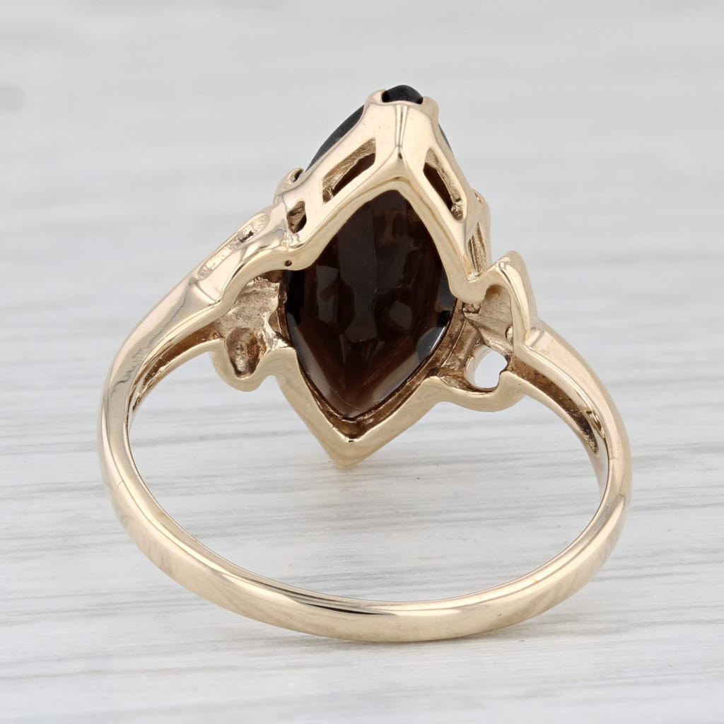 Light Gray 2ct Smoky Quartz Marquise Solitaire Ring 10k Yellow Gold Size 7