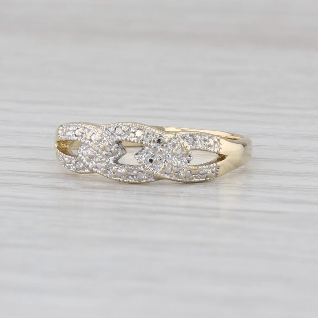 Interlocking 3-Rings Ring 10k Yellow White Gold Size 7 Size 7 Stackable