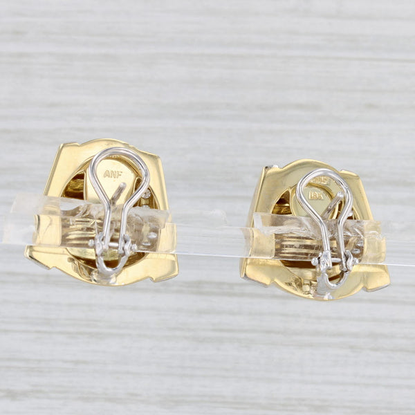 Light Gray 0.65ctw Diamond Drop Earrings 18k Gold Pierced Omega Backs