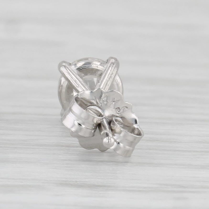 Light Gray 0.60ctw Round Diamond Solitaire Stud Earrings 14k White Gold