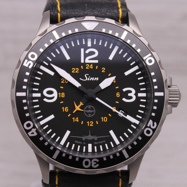 Sinn 857 UTC TESTAF Mens 43mm Steel Automatic Watch 857.6696 w Strap & Box