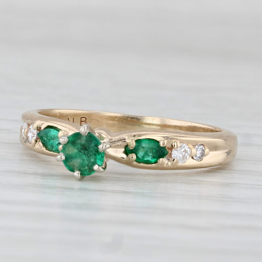 Light Gray 0.27ctw Emerald Diamond Ring 14k Yellow Gold Size 5 Engagement