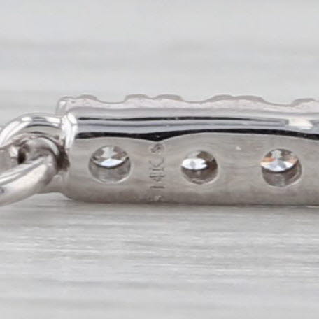 Tiny Diamond Letter "I" Charm 14k White Gold Small Drop Pendant