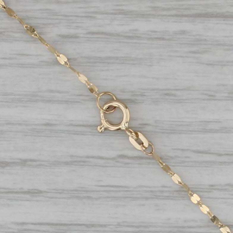 Open Heart Pendant Necklace 14k Yellow Gold 18" Mirror Chain