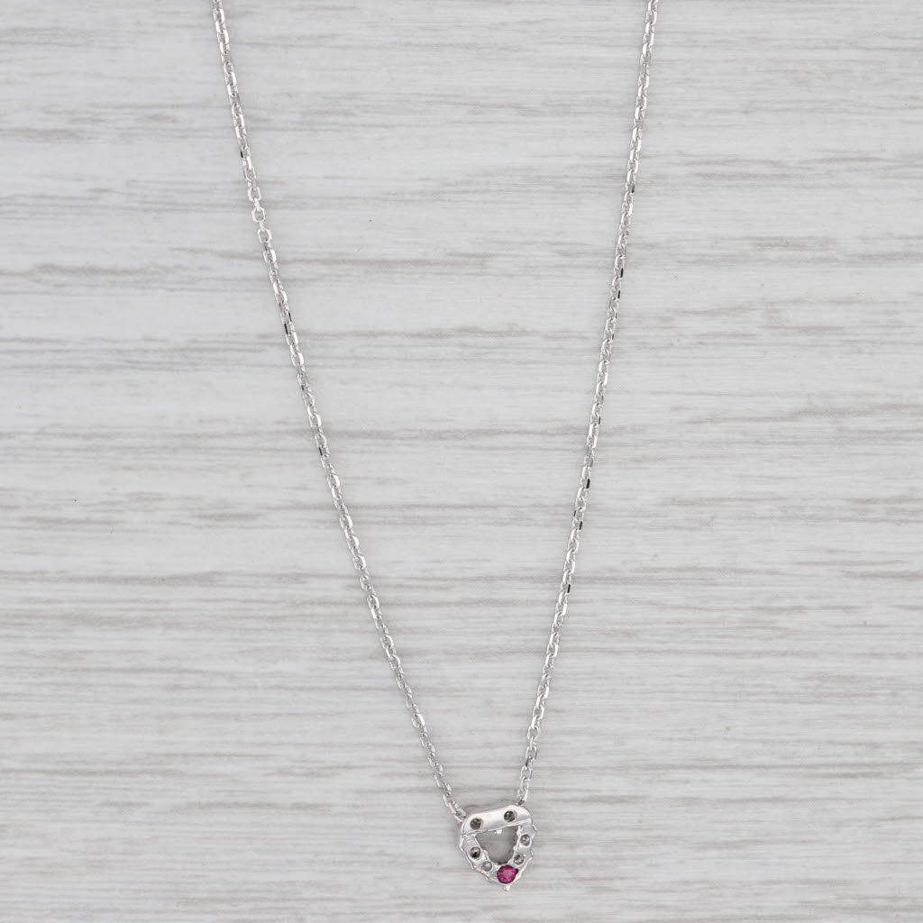 Light Gray Roberto Coin Tiny Treasures 0.15ctw Diamond Heart Pendant Necklace 18k Gold