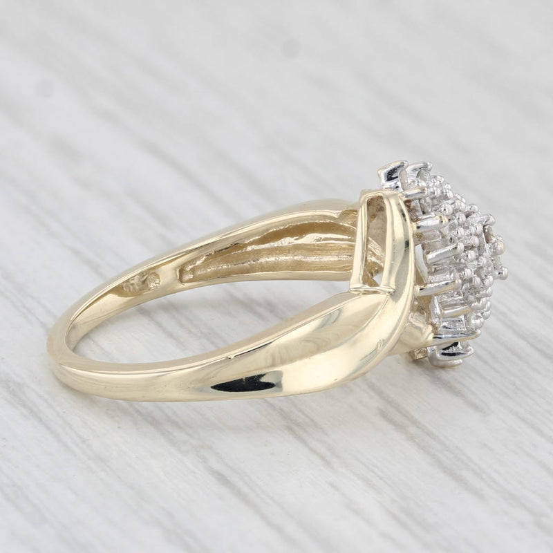 0.14ctw Diamond Cluster Ring 10k Yellow Gold Size 7.25