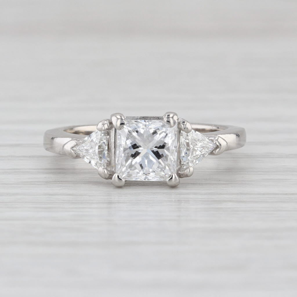 GIA 1.70ctw Princess Diamond Engagement Ring 950 Platinum Size 6 VVS1 D