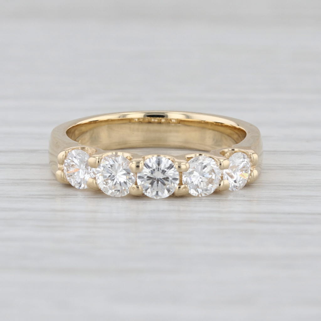 1ctw Diamond Wedding Band 14k Yellow Gold Size 6.5 Stackable Anniversary Ring