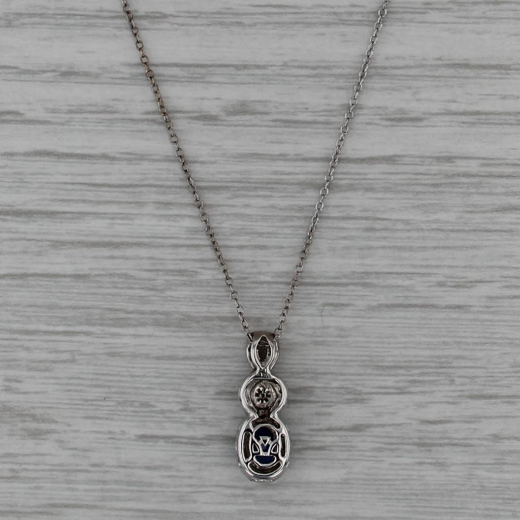 Le Vian 0.80ctw Tanzanite Diamond Halo Pendant Necklace 14k White Gold 22"