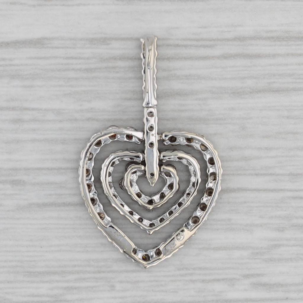 Gray LeVian 0.54ctw Diamond Layered Hearts Pendant 14k White Gold