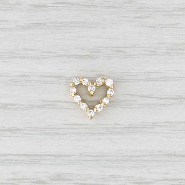 Small 0.22ctw Diamond Heart Pendant 18k Yellow Gold Floating Drop