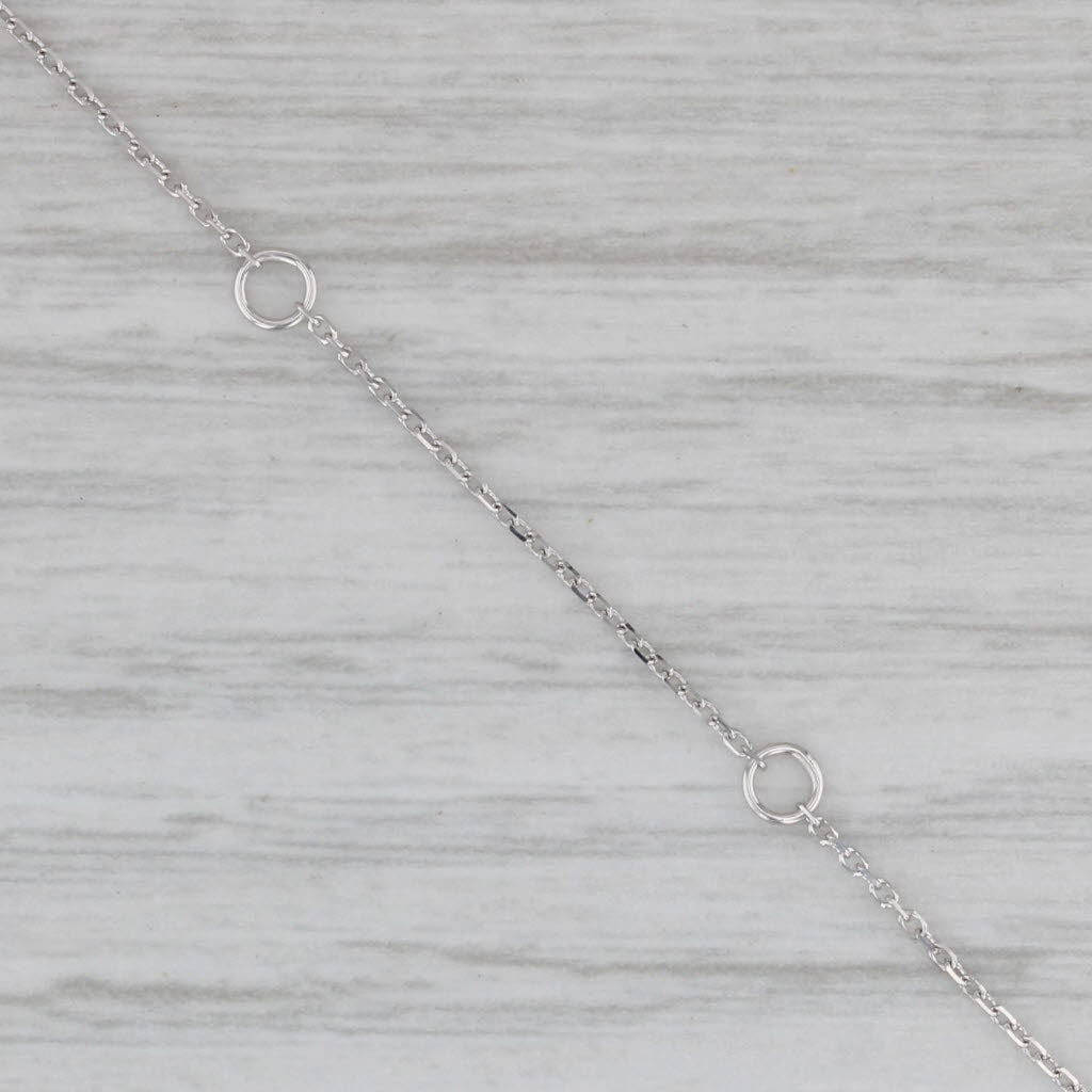 Gray New Adjustable Cable Chain Necklace 10k White Gold 16" 17" 18" 0.8mm