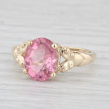 3ct Pink Tourmaline Oval Solitaire Ring 14k Yellow Gold Size 7