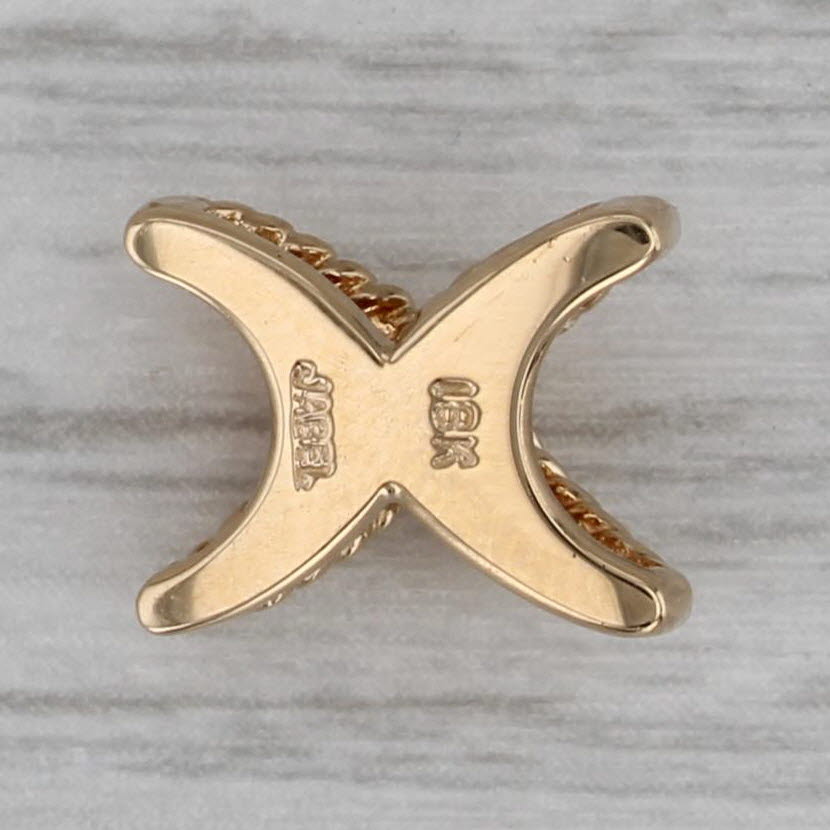 Dark Gray Vintage Jabel X Slide Charm Bracelet Spacer 18k Yellow Gold