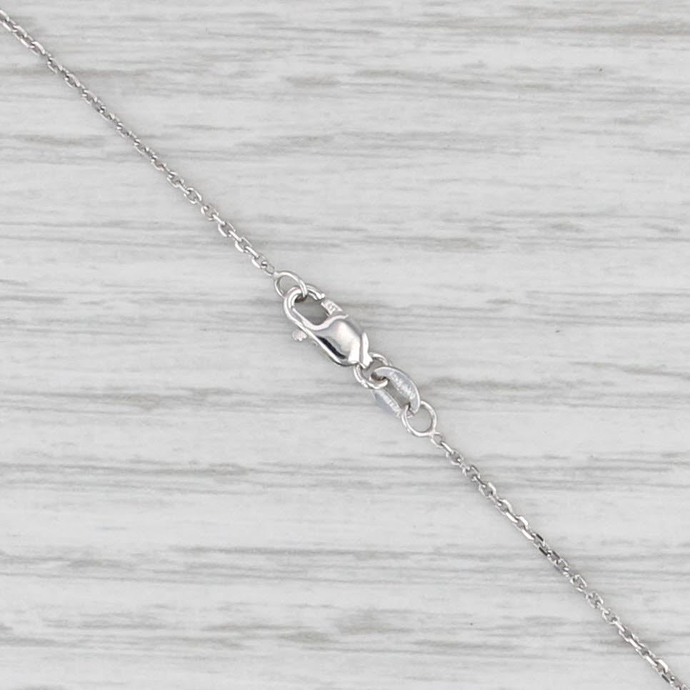 New Cable Chain Necklace 10k White Gold 16" 1.1mm