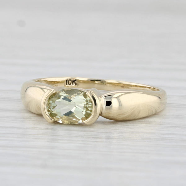 0.80ct Yellow Citrine Ring 10k Yellow Gold Size 8.25 Oval Solitaire