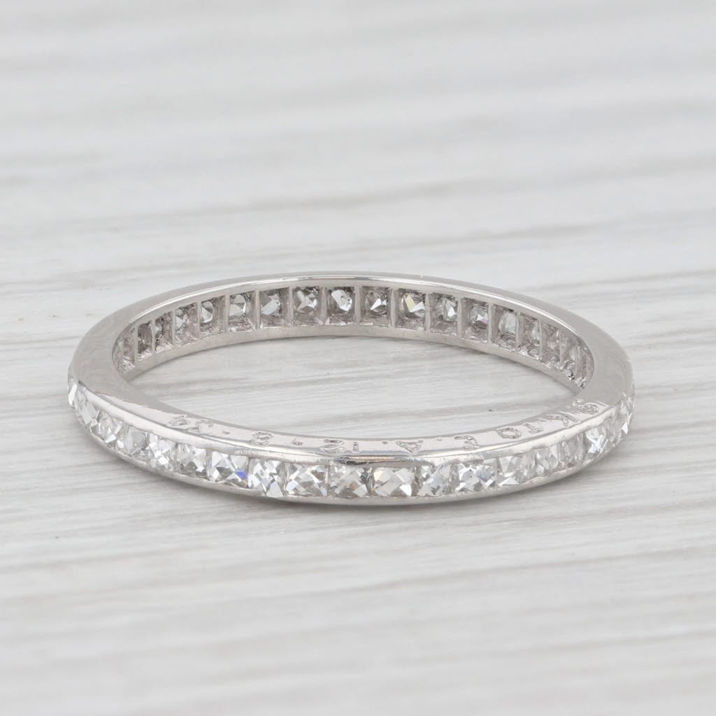 Light Gray Art Deco 0.50ctw Diamond Eternity Band 700 Platinum Size 5.5 Wedding Ring