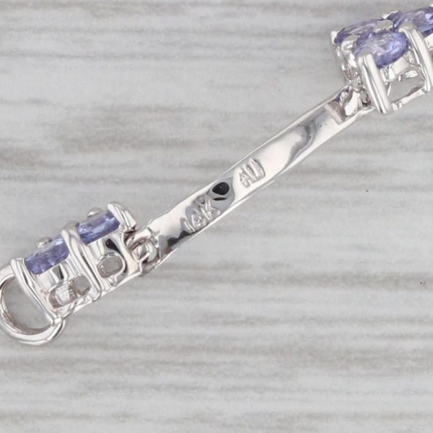 Gray 2ctw Tanzanite Cluster Bracelet 14k White Gold 7” 5.6mm