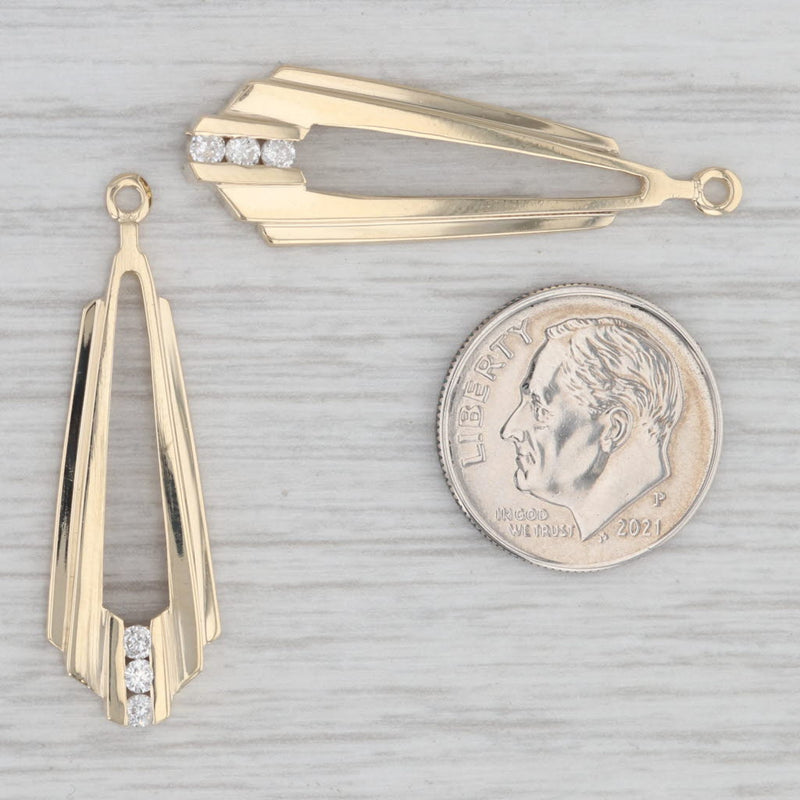 0.18ctw Diamond Earring Enhancer Drops Charms Dangles 14k Gold for Stud Earrings