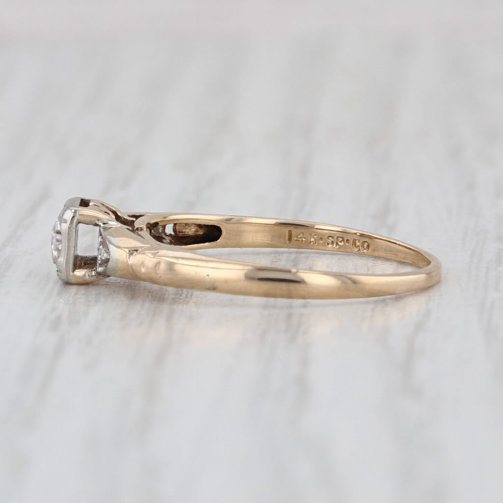 Diamond Solitaire Ring 14k Yellow Gold Size 6.5 Promise Engagement