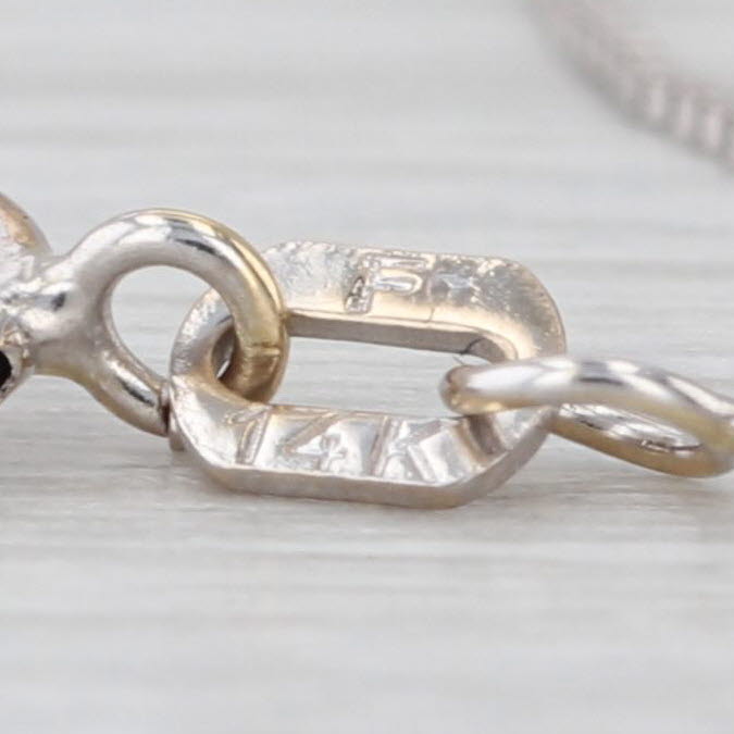 18.5" 0.5mm Box Chain Necklace 14k White Gold