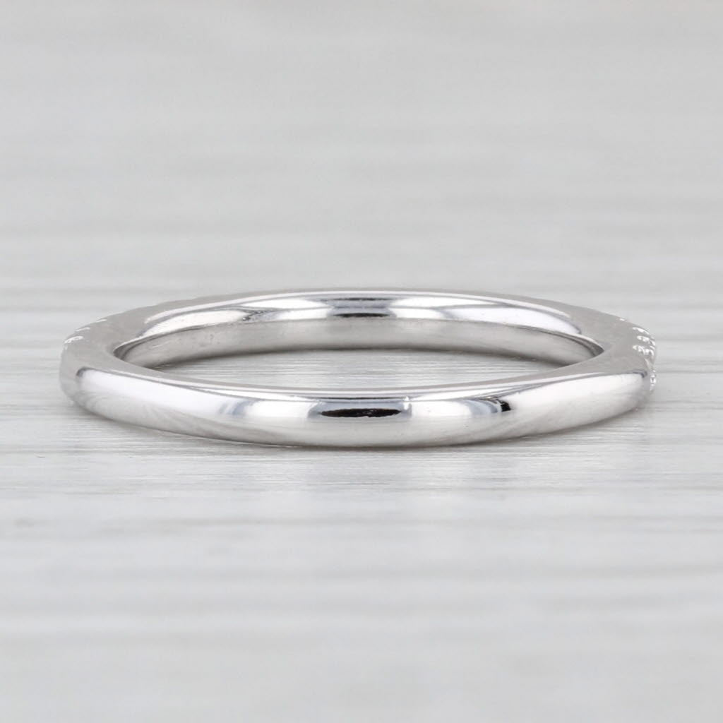 0.25ctw Diamond Wedding Band 14k White Gold Stackable Ring Size 4