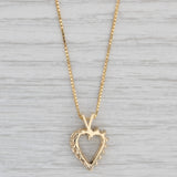 Gray 0.15ctw Diamond Heart Pendant Necklace 14k Yellow Gold 17.75" Box Chain