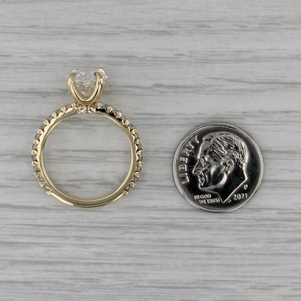 New IGI 3.73ctw Oval Lab Grown Diamond Engagement Ring 14k Yellow Gold