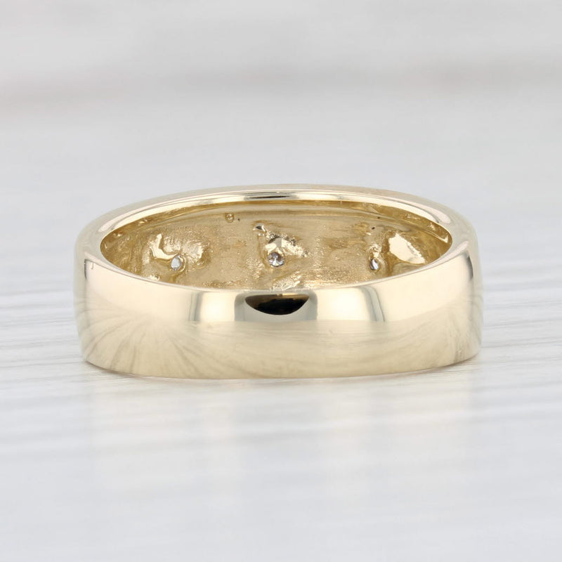 Light Gray Diamond 3-Stone Band 14k Yellow Gold Size 8 Wedding Ring