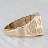 Lapis Lazuli Diamond Ring 14k Yellow Gold Size 11.75 Men's Vintage