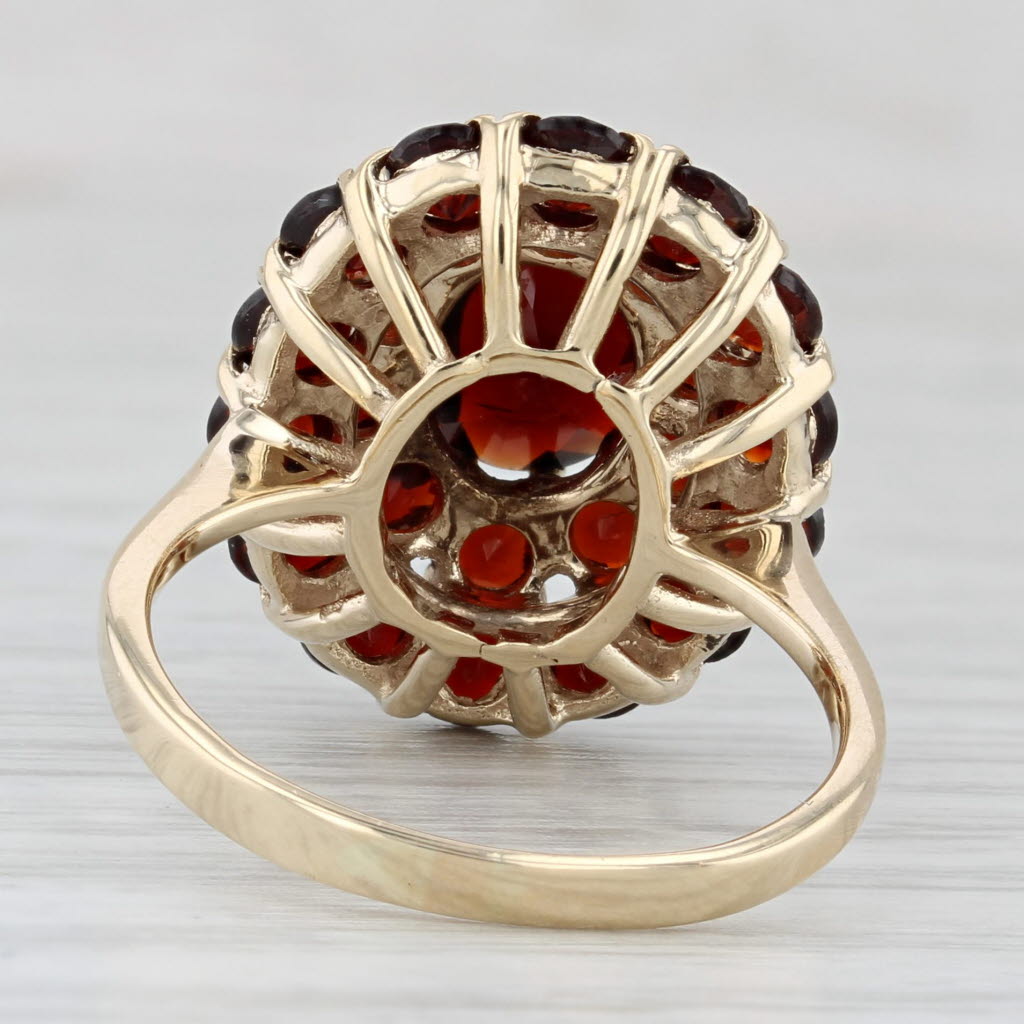 Light Gray 4.90ctw Garnet Cluster Ring 14k Yellow Gold Size 7.25 Cocktail