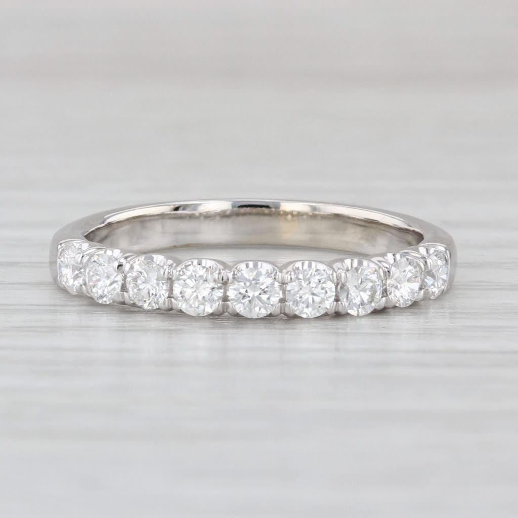 0.55ctw Diamond Wedding Band 14k White Gold Stackable Anniversary Ring