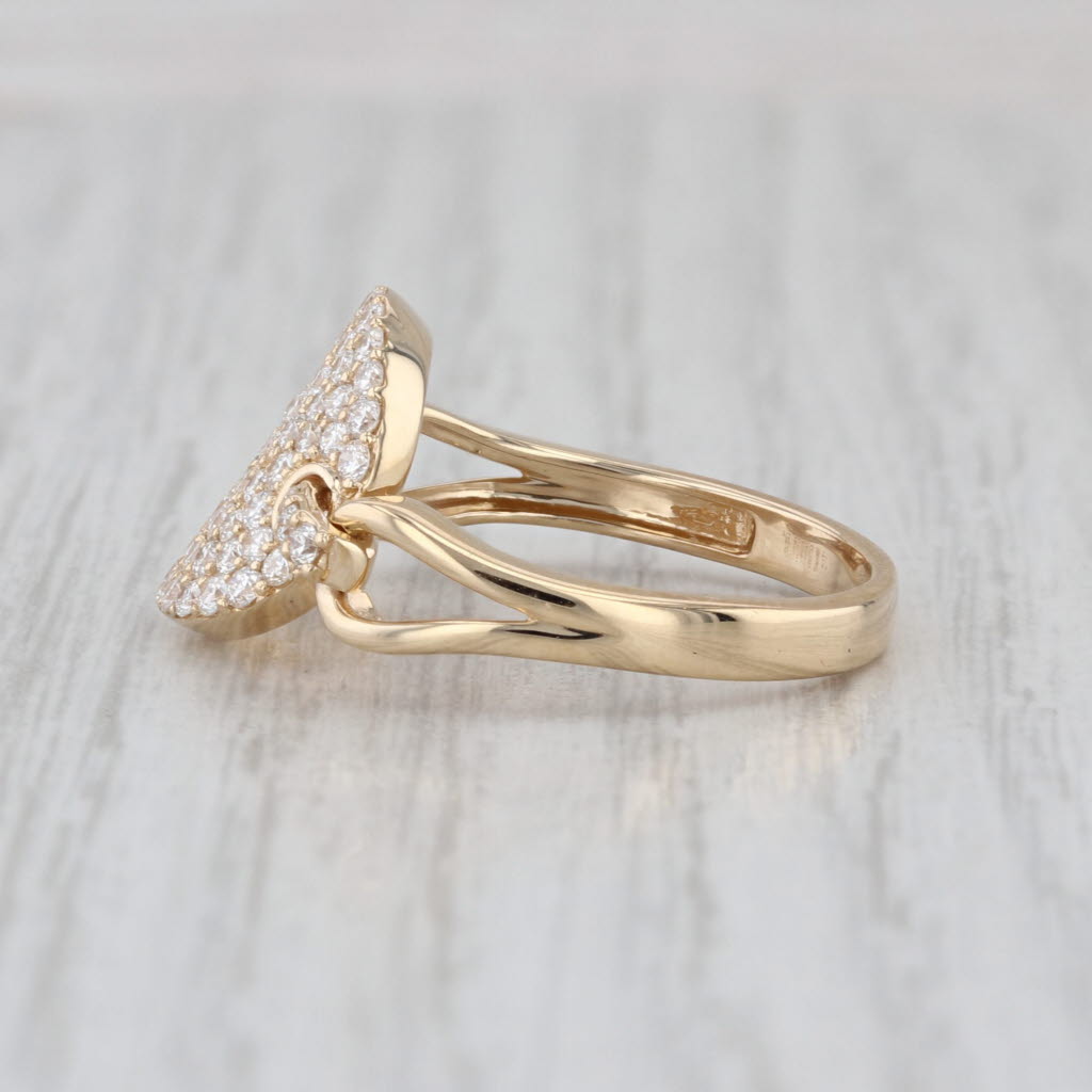 Sonia B 0.95ctw Diamond Pave Disk Lin Ring 14k Yellow Gold Size 10.25 R9053