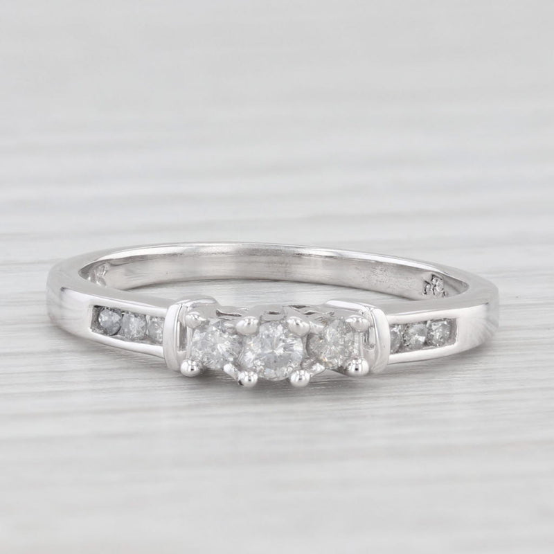0.20ctw Diamond 3-Stone Engagement Ring 10k White Gold Size 7.25