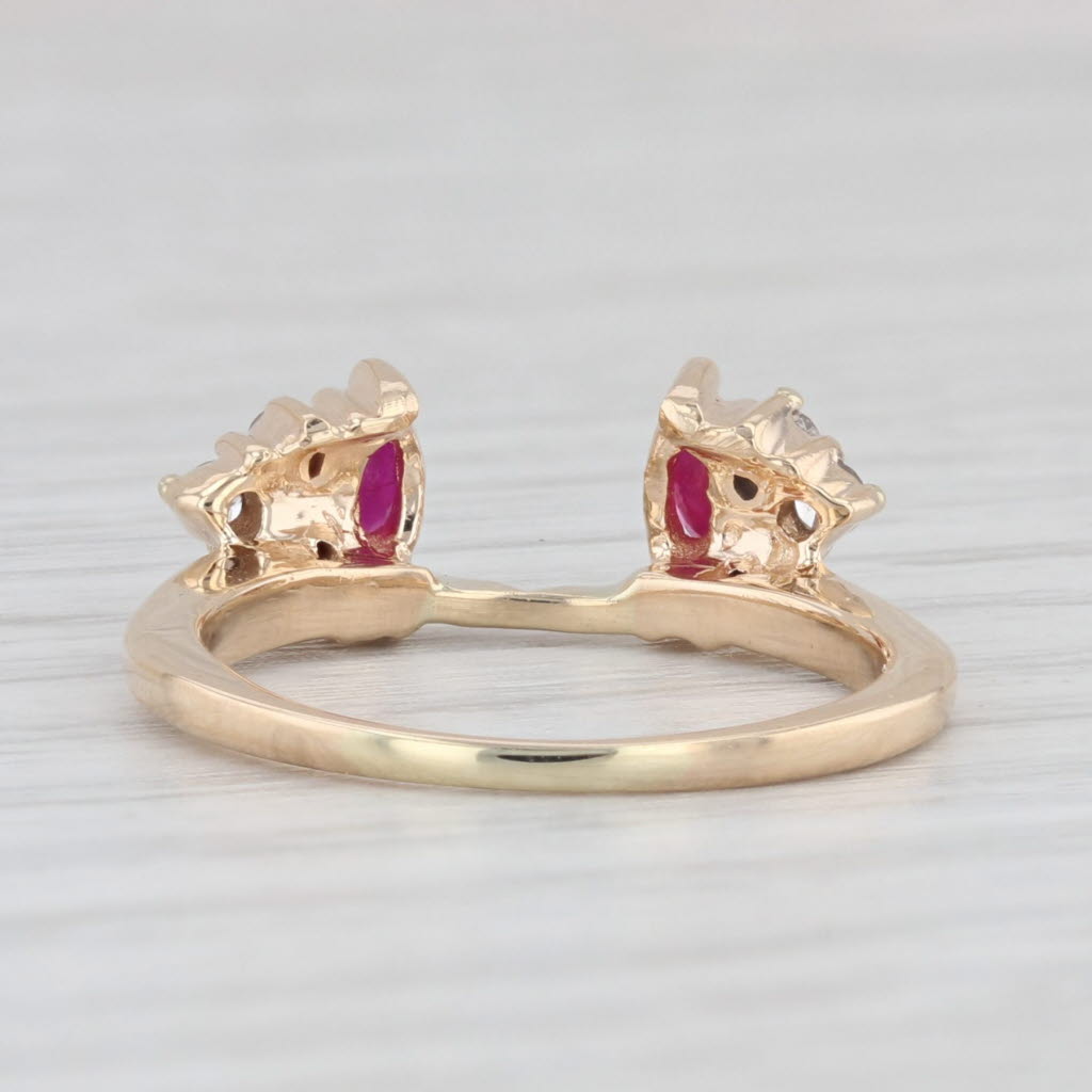 Light Gray 0.32ctw Ruby Diamond Enhancer Ring Guard 14k Yellow Gold Size 4.5