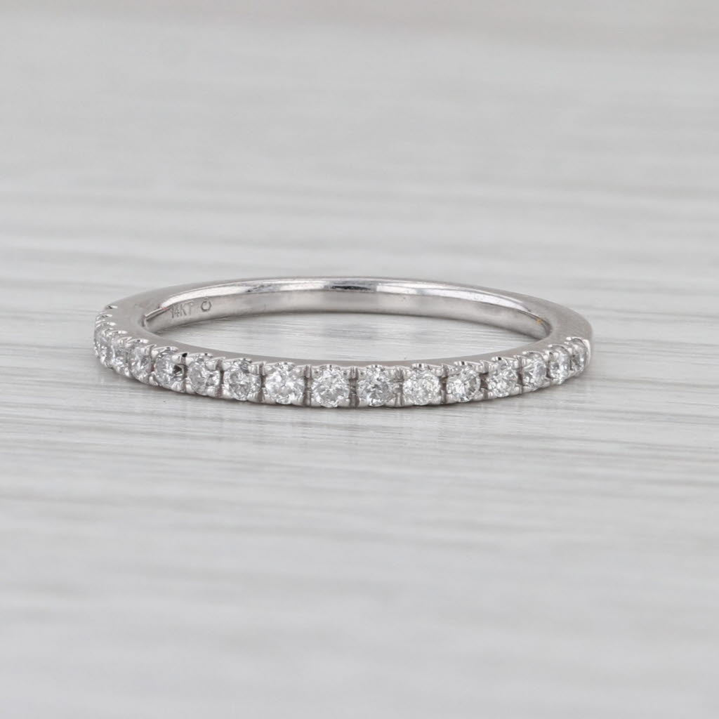 0.27ctw Diamond Wedding Band 14k White Gold Size 6.25 Stackable Ring